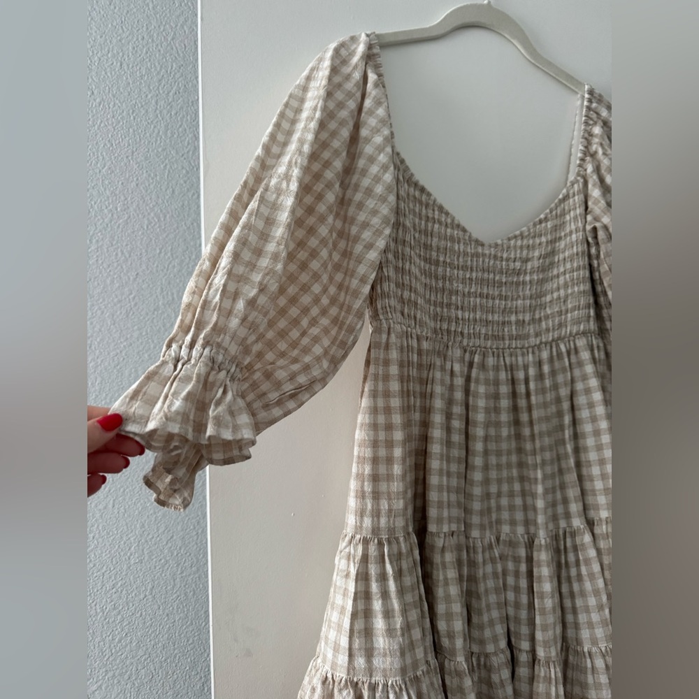 Vici Smocked Gingham Babydoll Dress - Picture 4 of 7